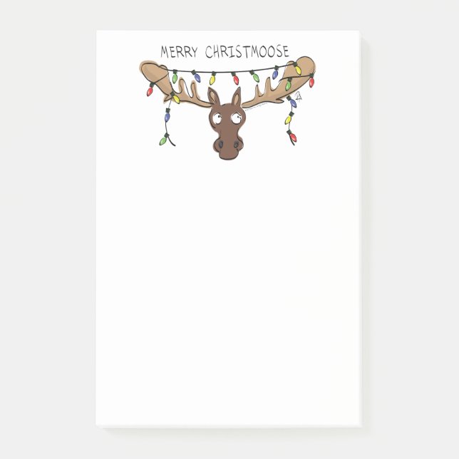 Post-it® Noël Moose mignonne drôle animal de vacances (Devant)