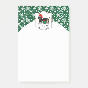 Post-it® Noël Père Noël Dachshund (S noir & tan) mignonne