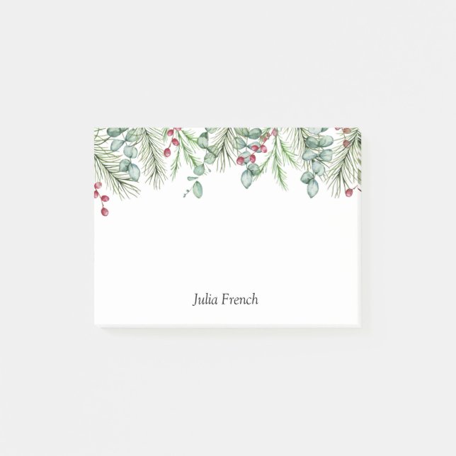 Post-it® Noël Pine Feuilles et Red Berries (Devant)