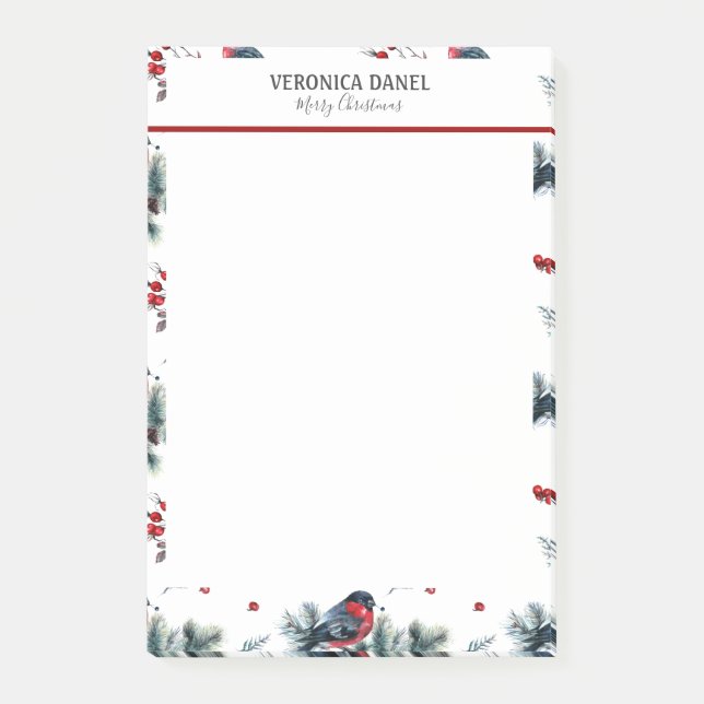 Post-it® Noël saint & bullfinch motif (Devant)