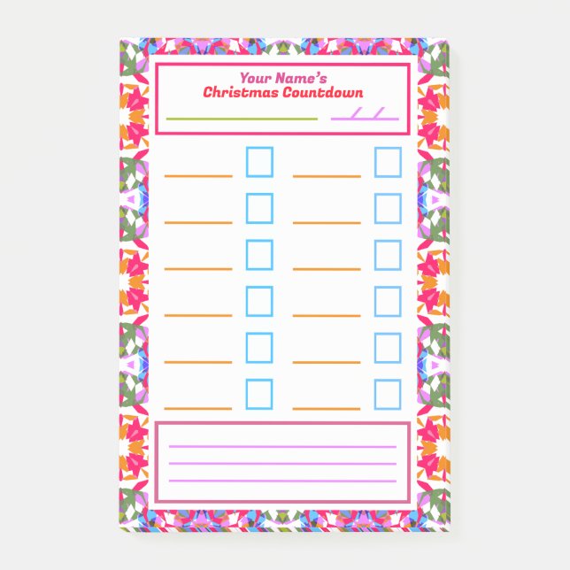 Post-it® Noël Tâche Rappel Habit Tracker To Do List (Devant)