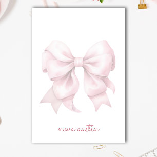 Post-it® Nœud Rose Tendance Personnalisé Avec Nom Monogramm