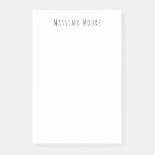 Post-it® Noir Blanc Élégant Simple Formel Nom Propre