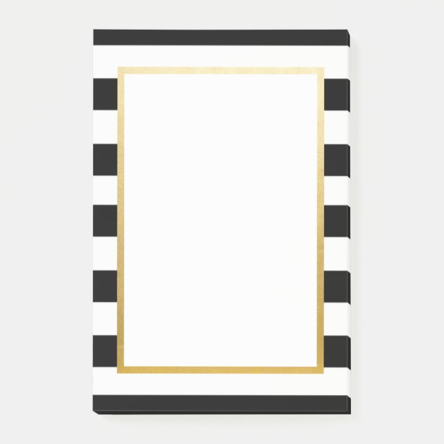 Post-it® Noir, blanc, l'or a barré le bloc - notes de (Devant)