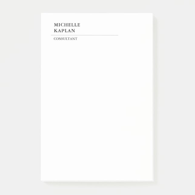 Post-it® Noir & Blanc Moderne Professionnel Exclusif (Devant)