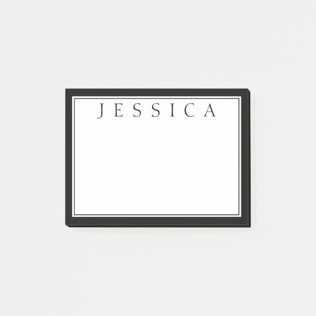 Post-it® Noir & Blanc | Votre nom (Devant)