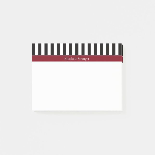 Post-it® Noir Brousse Brougeole Nom du ruban Monogramme (Devant)