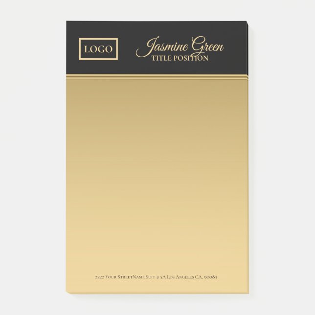 Post-it® Noir Et Or Design (Devant)