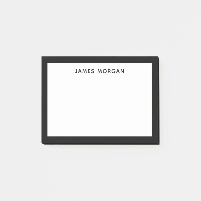 Post-it® Noir moderne nom professionnel (Devant)