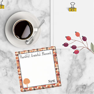 Post-it® Nom, automne Plaid Feuilles bénis