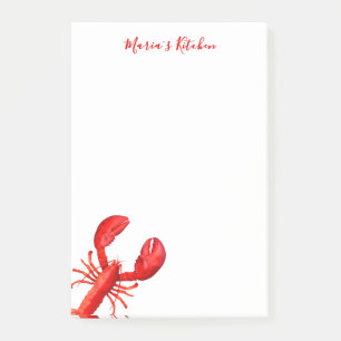 Post-it® Nom blanc de crustacés de homard rouge