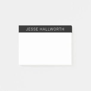 Post-it® Nom blanc moderne ou commerce en noir