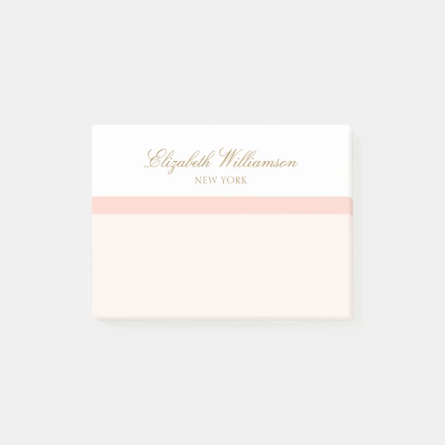 Post-it® Nom blanc rose pâle (Devant)