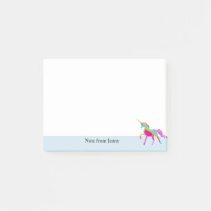 Post-it® Nom bleu-clair fait sur commande de licorne