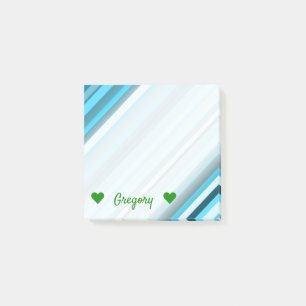 Post-it® Nom + Bleu d'inspiration océan/Turquoise/Aquarelle