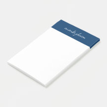 Nom complet monogrammé bleu marine moderne profess