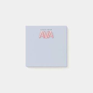 Post-it® Nom d'Ava dans les néons brillants