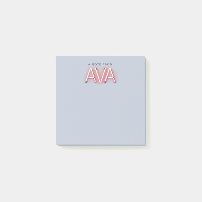 Post-it® Nom d'Ava dans les néons brillants (Devant)