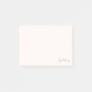 Post-it® Nom de calligraphie minimaliste personnalisé Blush