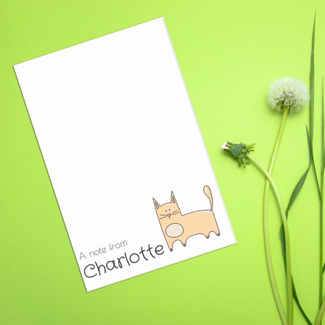 Post-it® Nom de chat de dessin animé beige mignon (Créateur téléchargé)