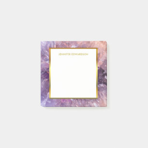 Post-it® Nom de monogramme de la géode améthyste violet m