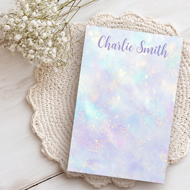 Post-it® Nom de script d'arrière-plan pastel doux mignon (Cute soft pastel background script name post-it notes)