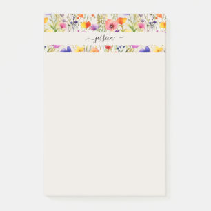 Post-it® Nom de script fleur sauvage élégant