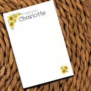 Post-it® Nom de tournesol jaune d'aquarelle