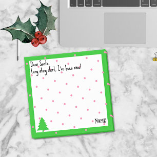 Post-it® Nom, Drôle Cher Père Noël Pois roses