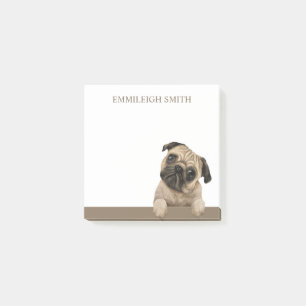 Post-it® Nom du chien de chiot de Carlin mignon personnalis