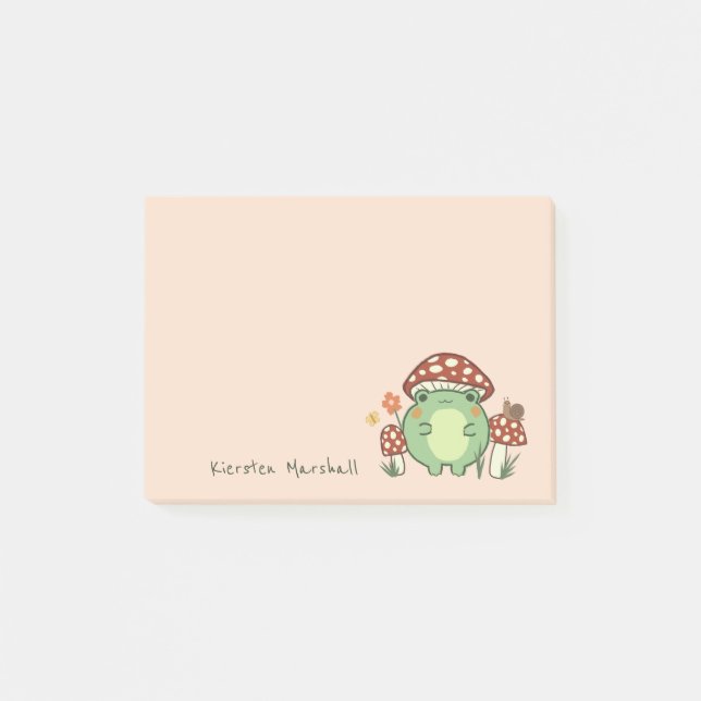 Post-it® Nom du dessin de la Grenouille mûre et du champign (Devant)