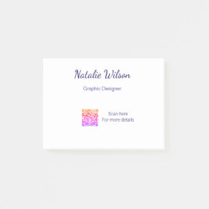 Post-it® nom du graphiste scannez le code QR détails profes