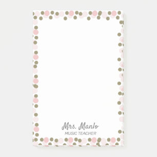 Post-it® Nom du professeur de bordure de points de script 