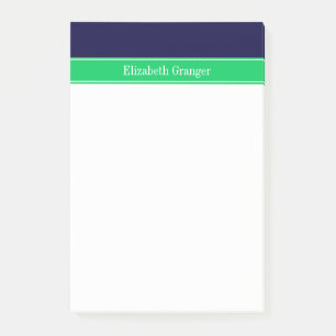 Post-it® Nom du ruban vert émeraude bleu marine uni Monogra