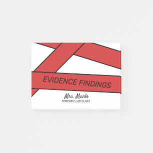 Post-it® Nom du script de classe du laboratoire judiciaire 