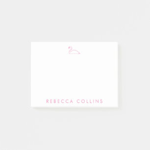 Post-it® Nom du script de Personnaliser, Swan, Pink