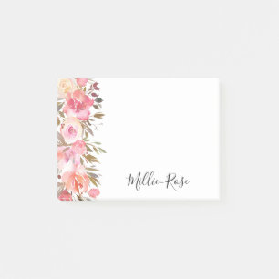 Post-it® Nom floral élégant de rose saumoné