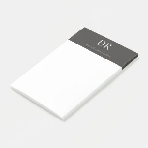 Post-it® Nom initial et nom de script professionnel Monogra