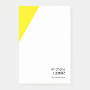 Post-it® Nom minimaliste simple Jaune clair blanc clair