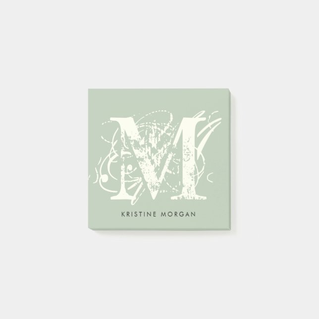 Post-it® Nom monogramme de typographie chic (Devant)