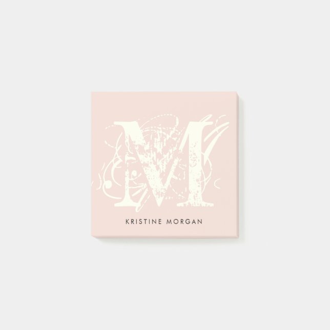 Post-it® Nom monogramme de typographie chic (Devant)
