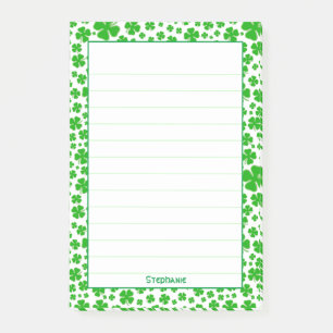 Post-it® Nom: Motif Shamrock de St Patrick Green Random