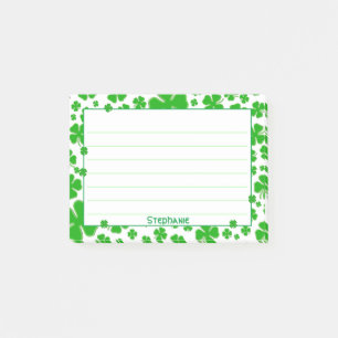 Post-it® Nom: Motif Shamrock de St Patrick Green Random
