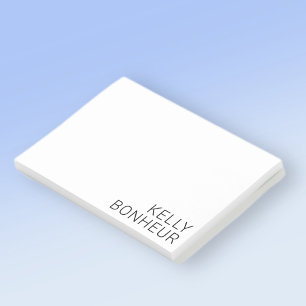 Post-it® Nom noir moderne sur fond blanc