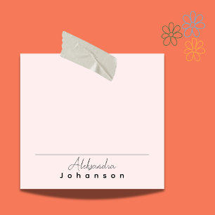Post-it® Nom Personnalisable Simple Minimal Sur Rose Blush