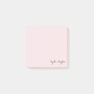 Post-it® Nom personnalisé à la mode rose pâle