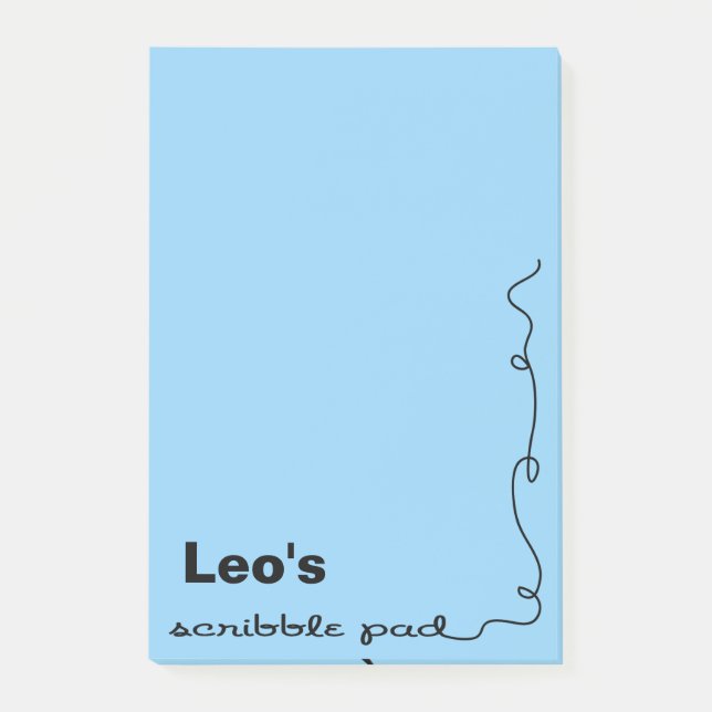 Post-it® Nom personnalisé Bleu Scribble Pad (Devant)