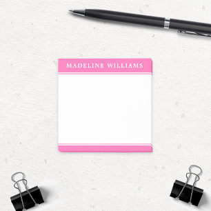 Post-it® Nom personnalisé Carré Hot Pink Post Notes