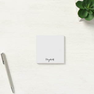 Post-it® Nom personnalisé Chic Grey Accueil Bureau Affaires