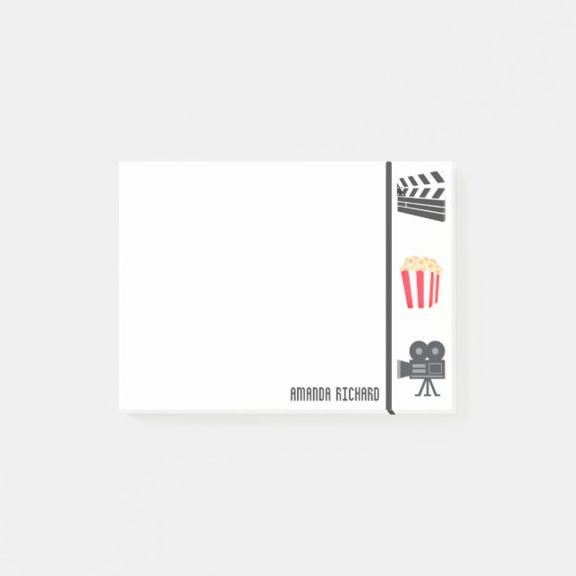 Post-it® Nom personnalisé | Cinéma Emojis (Devant)